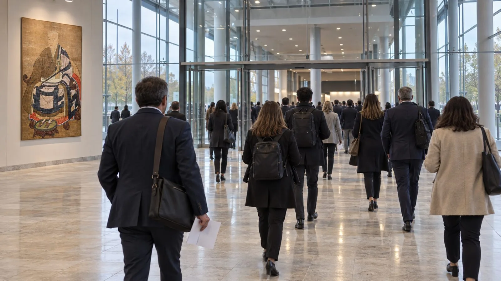 Oncology congress delegates enter a clinical session at IFEMA MADRID in Madrid. / EconoTimes.ai
