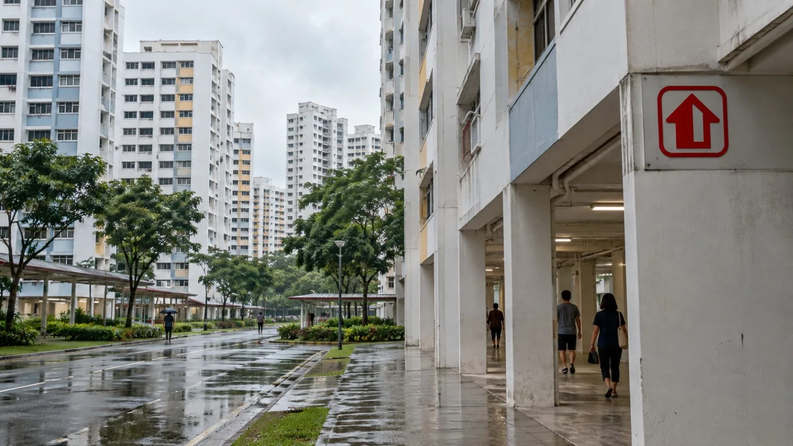 High-rise public housing blocks line a residential estate in Singapore / EconoTimes.ai