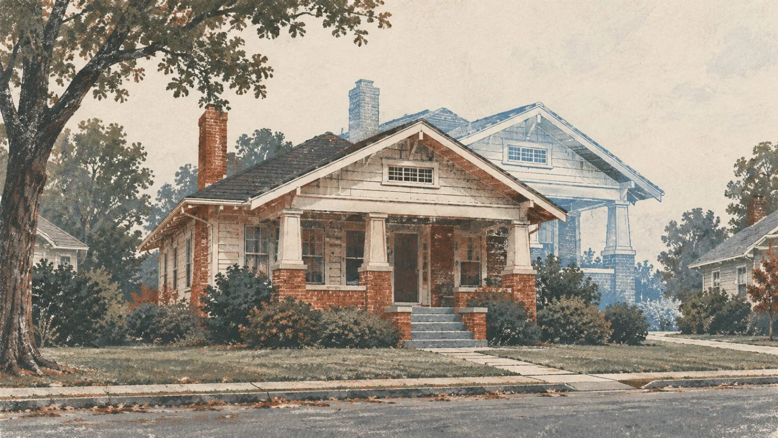 A detached home stands on a residential street in Atlanta, Georgia. (AI-generated image / EconoTimes)