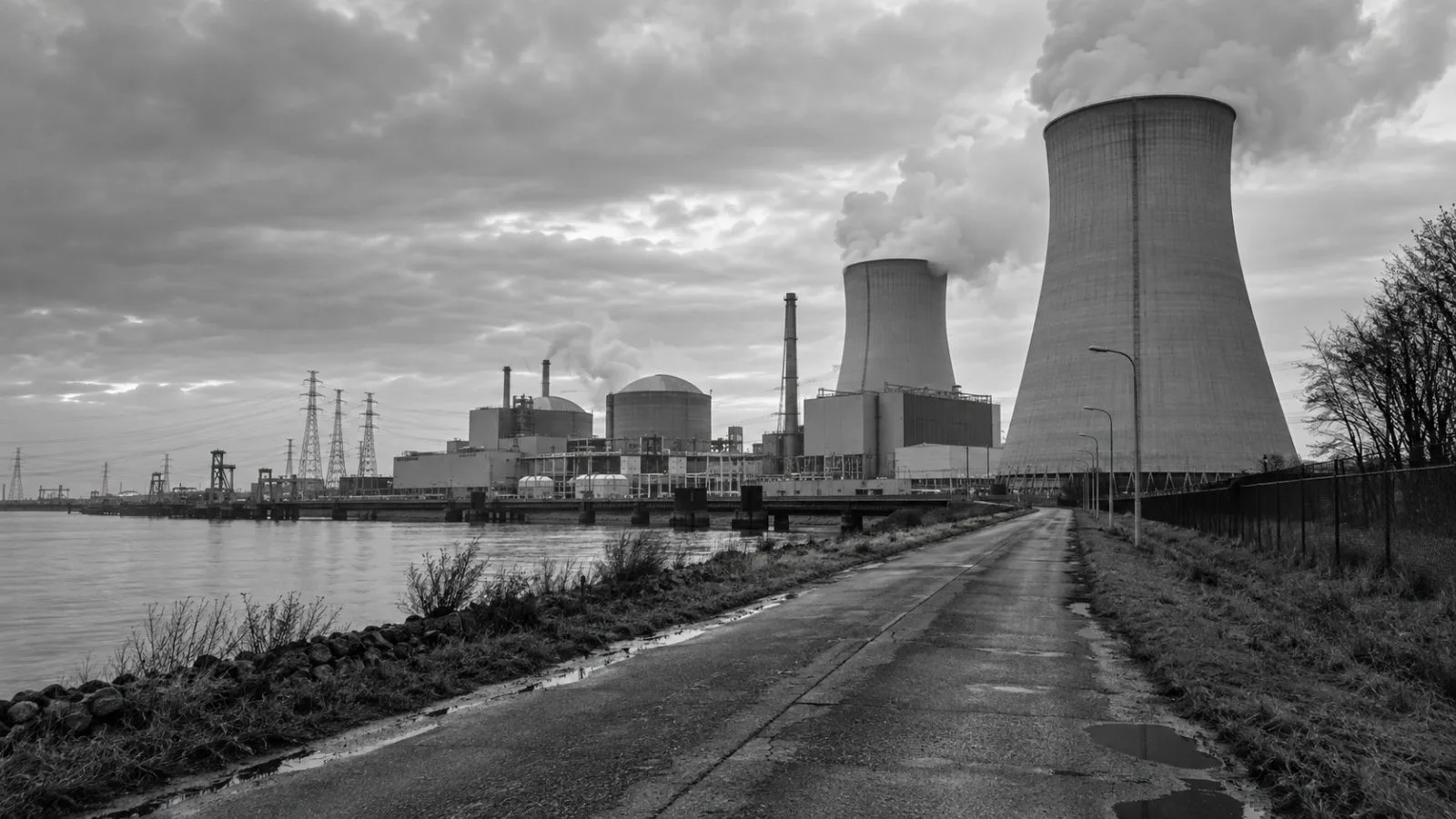Cooling towers rise above the industrial landscape at Doel nuclear power station near Antwerp, Belgium. (AI-generated image / EconoTimes)