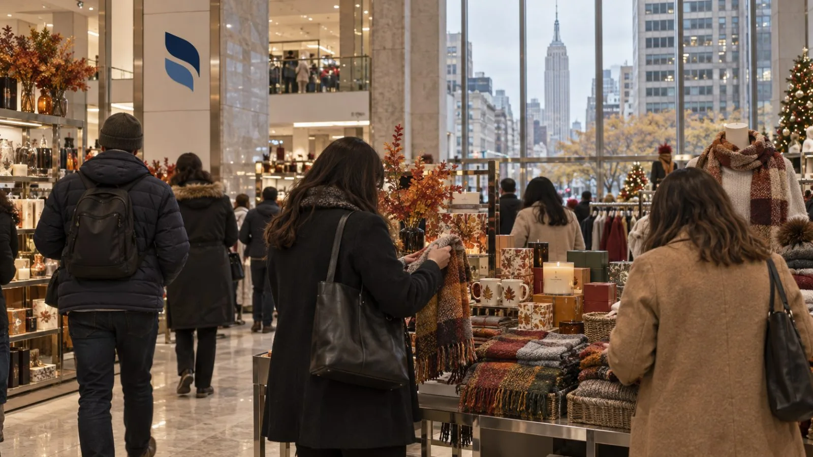 Shoppers compare seasonal goods on a department-store floor in Manhattan's Herald Square. / EconoTimes.ai
