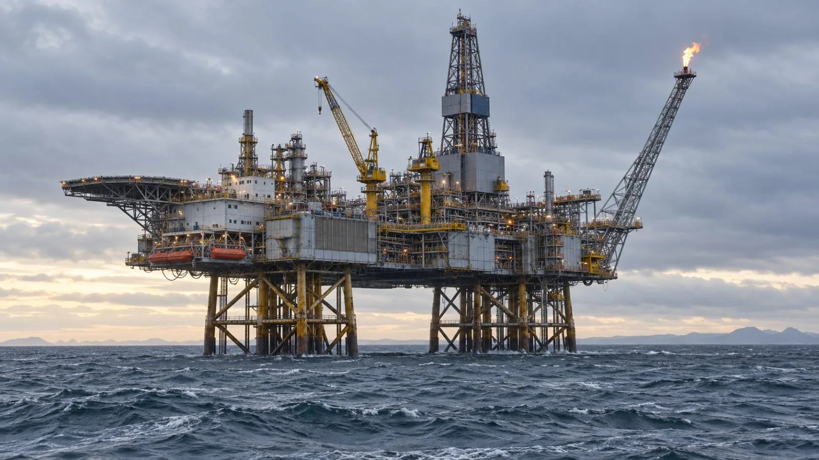 The Gjøa offshore platform stands in the North Sea off western Norway. (AI-generated image / EconoTimes)