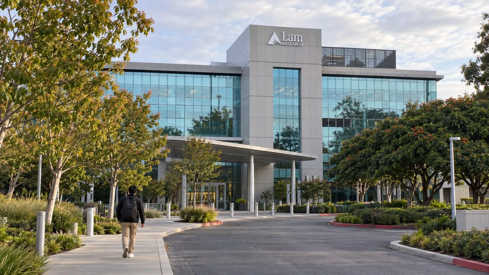 Lam Research headquarters stands along Cushing Parkway in Fremont, California. / EconoTimes.ai