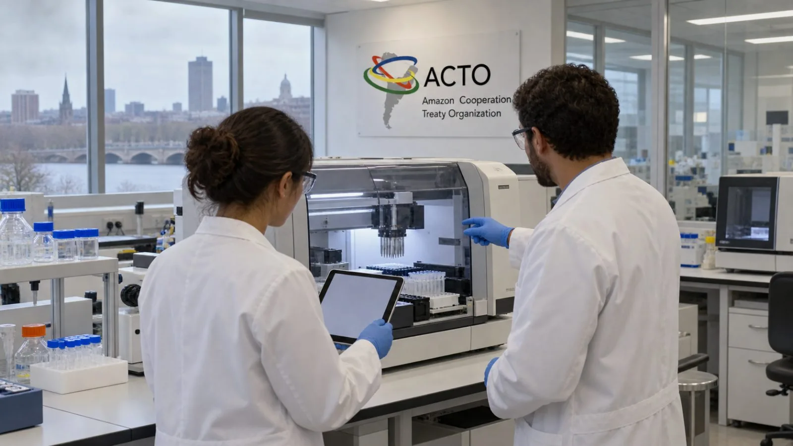 Biotechnology staff review laboratory equipment at a research facility in Cambridge, Massachusetts. / EconoTimes.ai