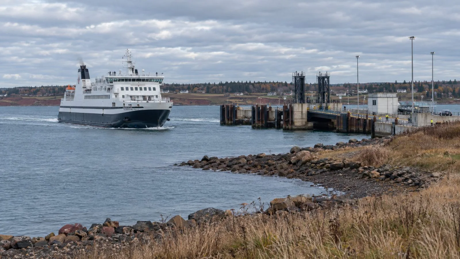 A passenger ferry approaches the Wood Islands terminal on Prince Edward Island, Canada. (AI-generated image / EconoTimes)
