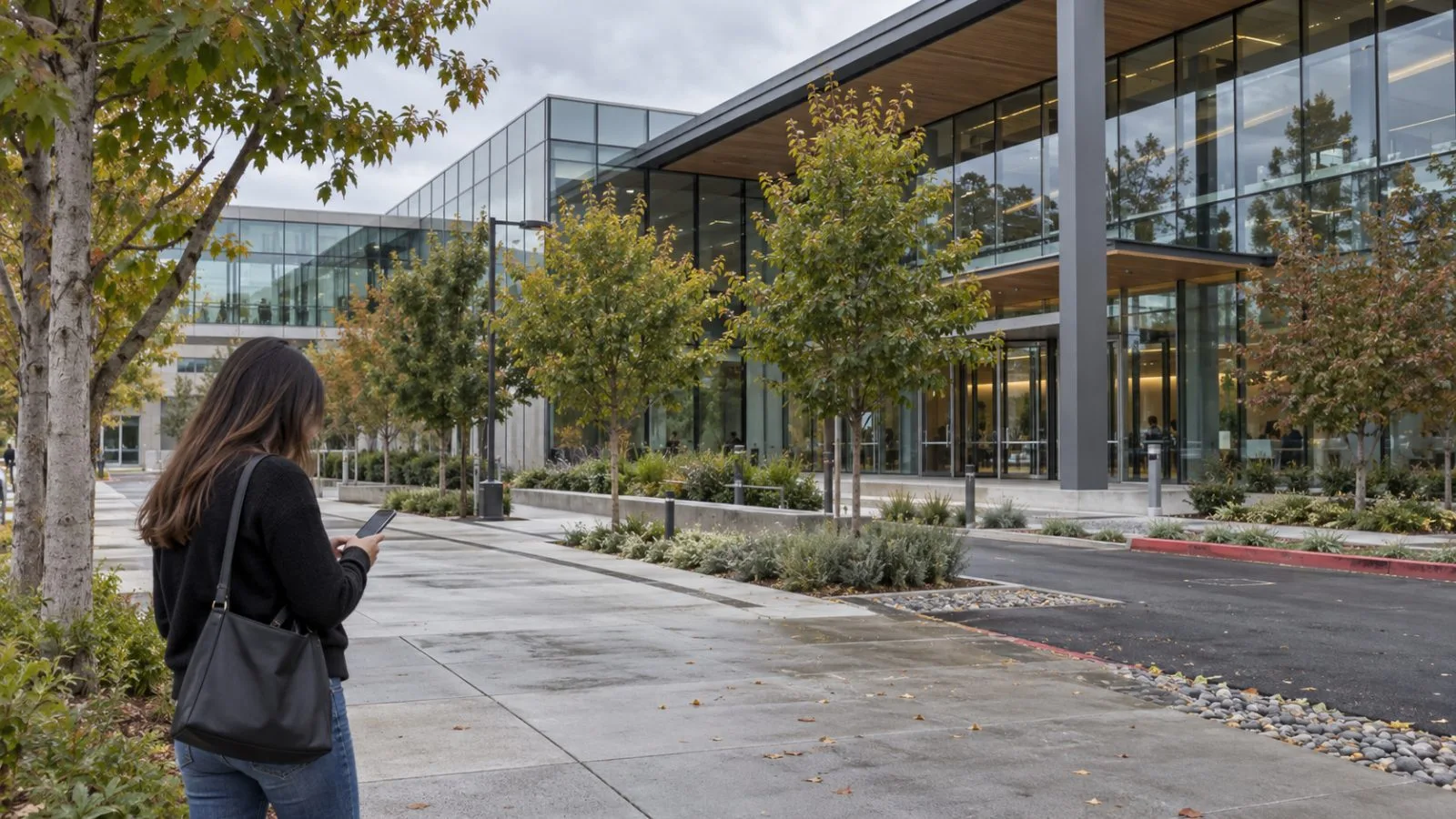 A pedestrian checks a smartphone outside Robinhood’s headquarters in Menlo Park, California. (AI-generated image / EconoTimes)