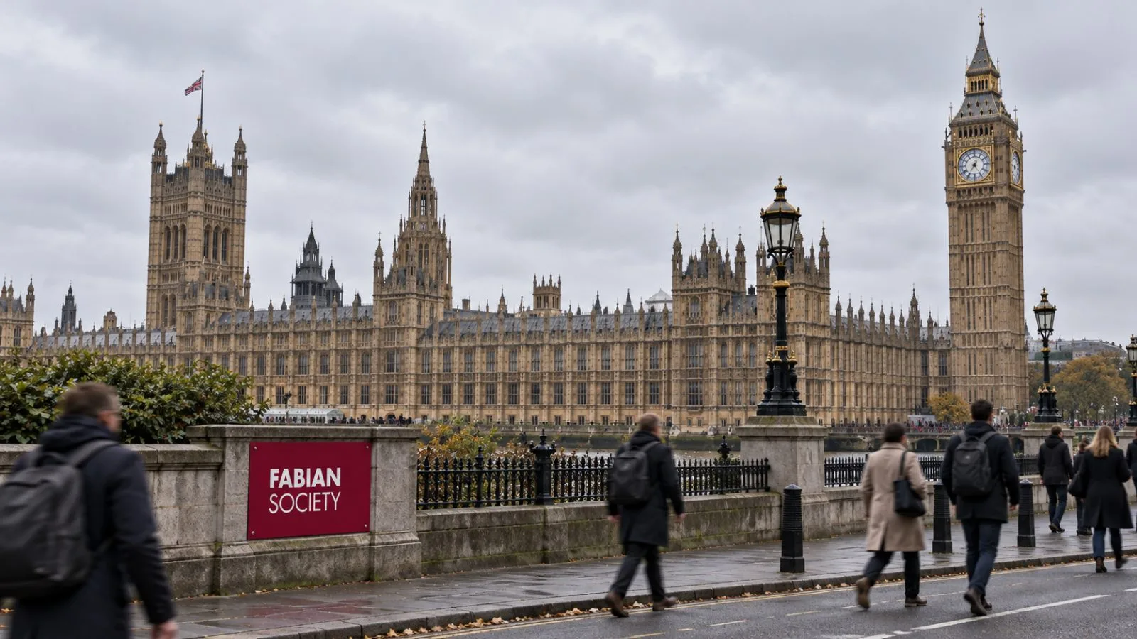 Pedestrians pass the Palace of Westminster in London on an overcast morning. / EconoTimes.ai