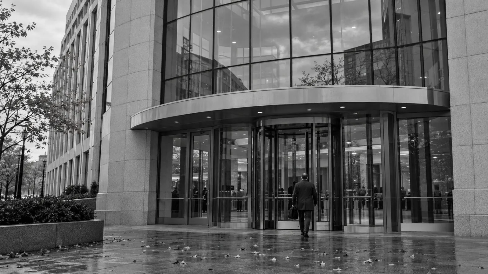 Visitors pass the Securities and Exchange Commission headquarters in Washington, D.C. (AI-generated image / EconoTimes)