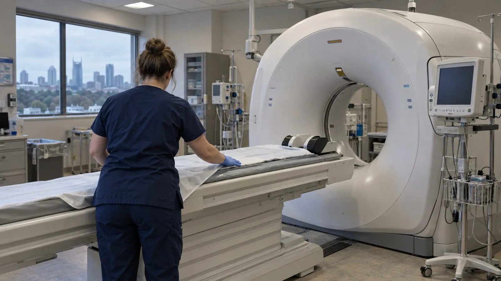 A technologist prepares a CT scanner at Vanderbilt Health in Nashville, Tennessee. (AI-generated image / EconoTimes)