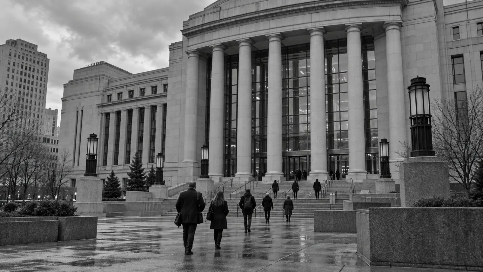 Visitors approach a federal courthouse in Denver, Colorado, on an overcast morning. / EconoTimes.ai
