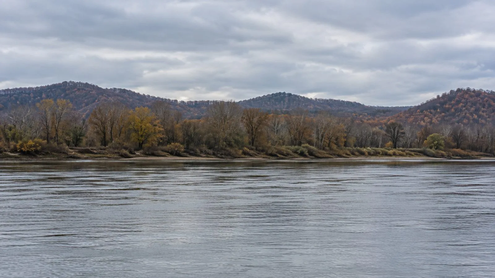 The Ohio River borders undeveloped project land in Letart Township, Ohio. (AI-generated image / EconoTimes)