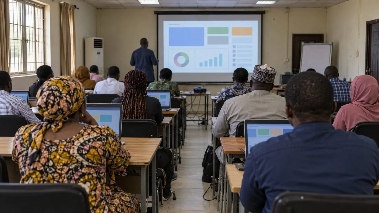Delegates listen during a technology forum in Lagos, Nigeria. / EconoTimes.ai