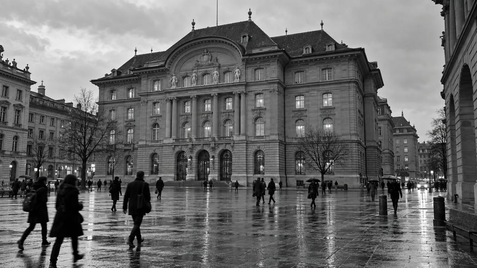 Pedestrians pass the Swiss National Bank’s headquarters in Bern, Switzerland. (AI-generated image / EconoTimes)