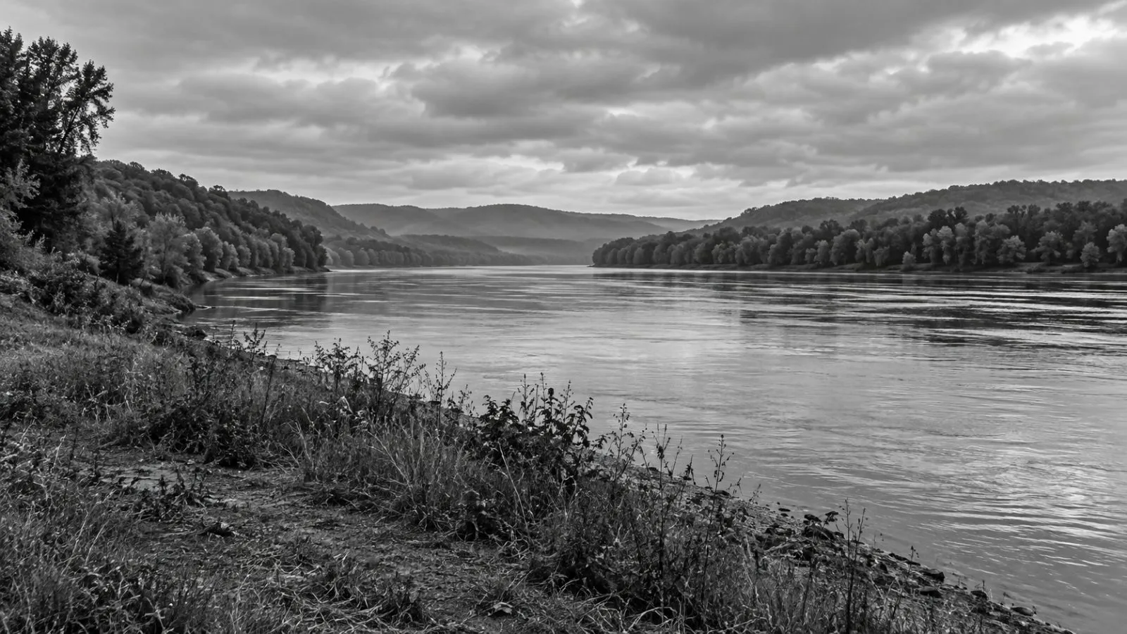 The Ohio River borders undeveloped land in Lewis County, Kentucky. (AI-generated image / EconoTimes)