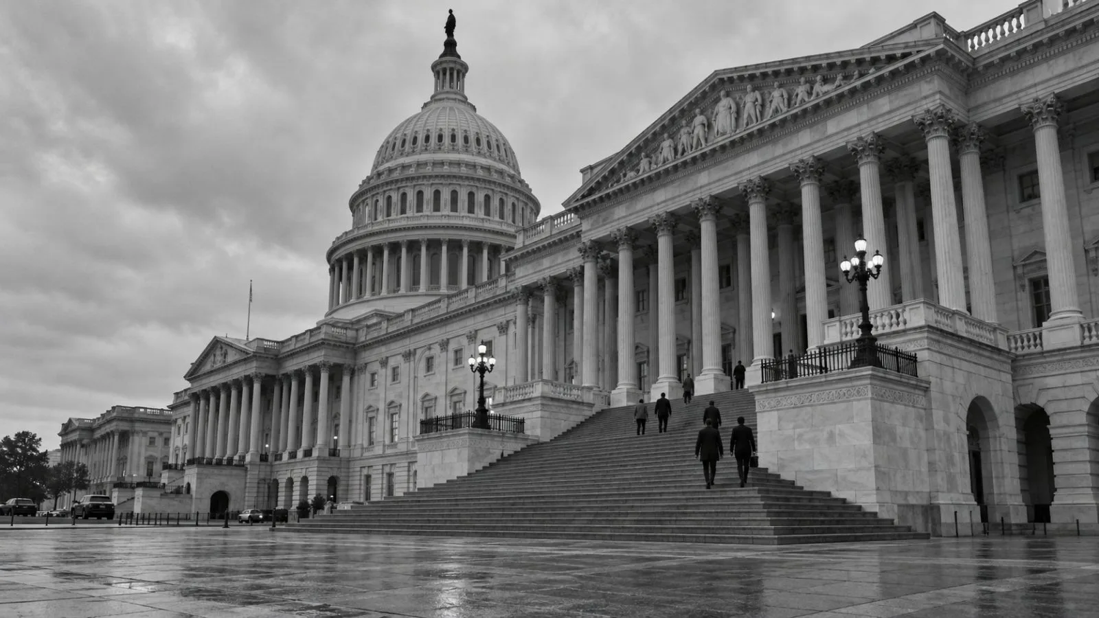 Staffers enter the north wing of the U.S. Capitol in Washington. (AI-generated image / EconoTimes)