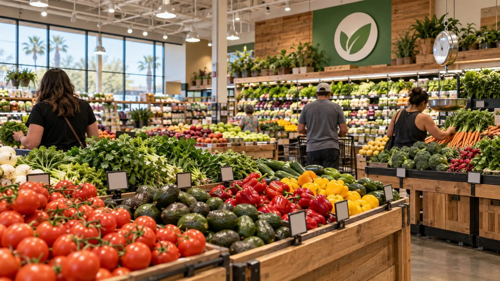 Shoppers compare fresh produce in a supermarket aisle in Phoenix, Arizona. / EconoTimes.ai