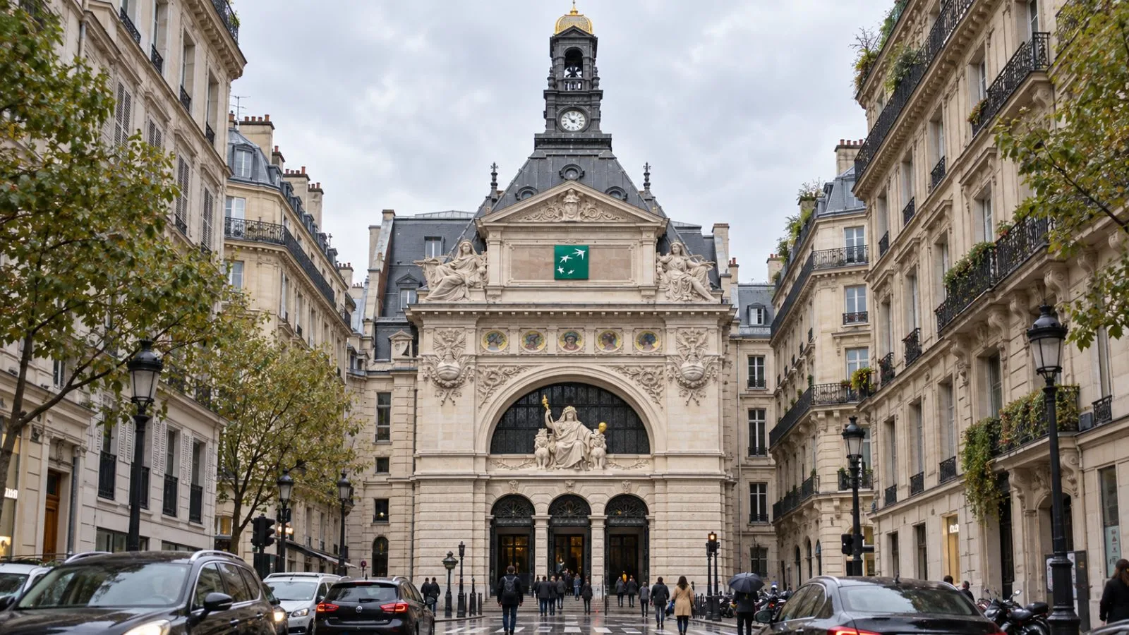 Pedestrians pass the headquarters entrance on Boulevard des Italiens in Paris. / EconoTimes.ai