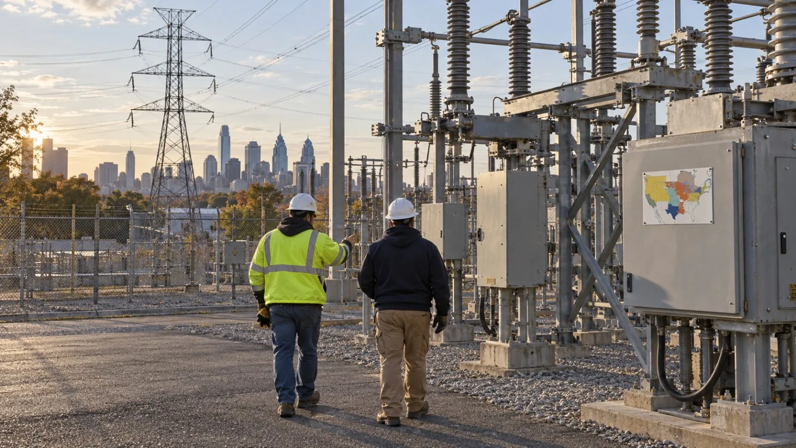 An employee approaches PJM Interconnection's operations center in Audubon, Pennsylvania. / EconoTimes.ai