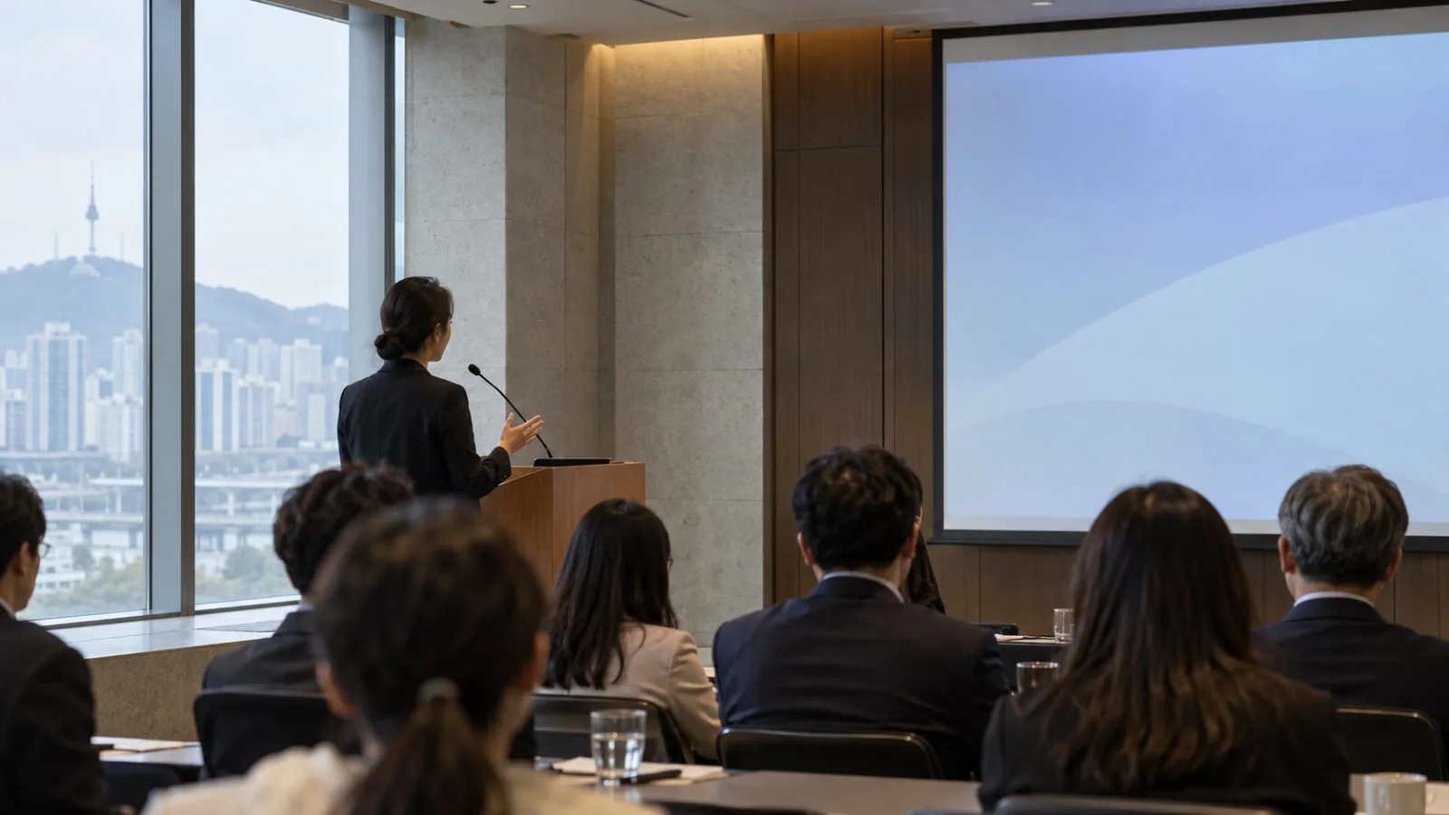 Conference attendees listen during a biotechnology meeting in Seoul, South Korea. (AI-generated image / EconoTimes)
