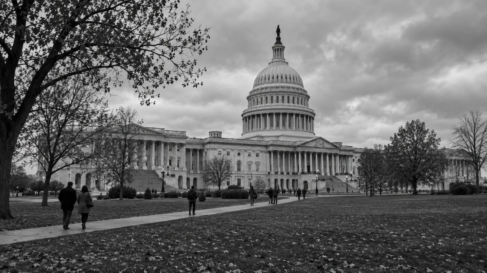 Pedestrians cross the grounds outside the U.S. Capitol in Washington, D.C. (AI-generated image / EconoTimes)