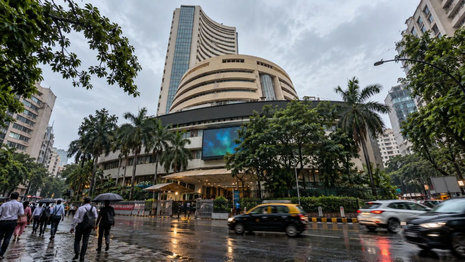 The Bombay Stock Exchange building stands on Dalal Street in Mumbai, India. (AI-generated image / EconoTimes)
