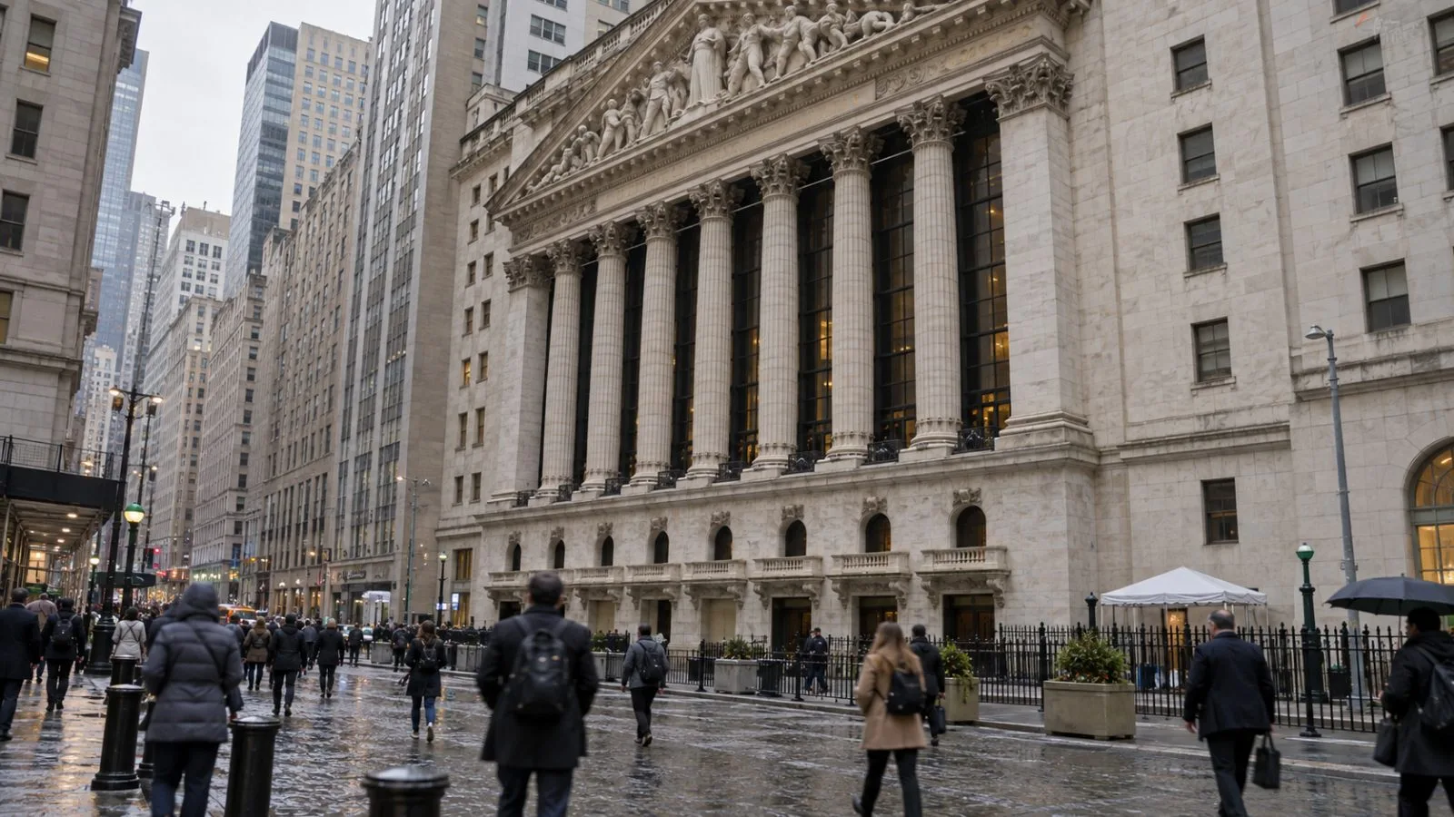 Pedestrians pass the New York Stock Exchange in New York City. / EconoTimes.ai
