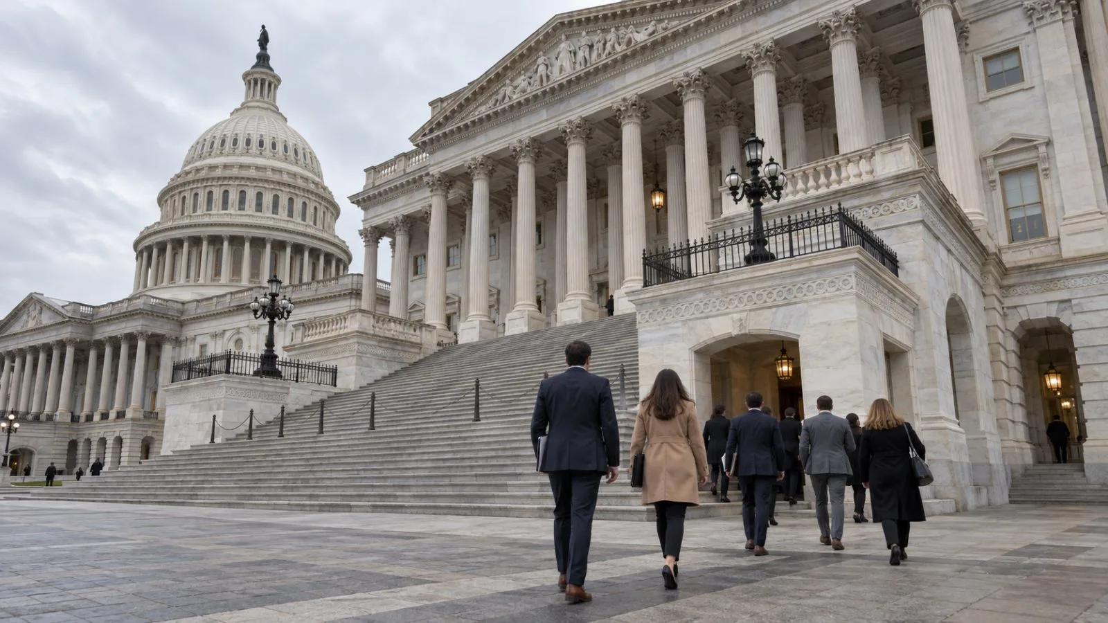 People walk across the east plaza of the U.S. Capitol in Washington, D.C. (AI-generated image / EconoTimes)