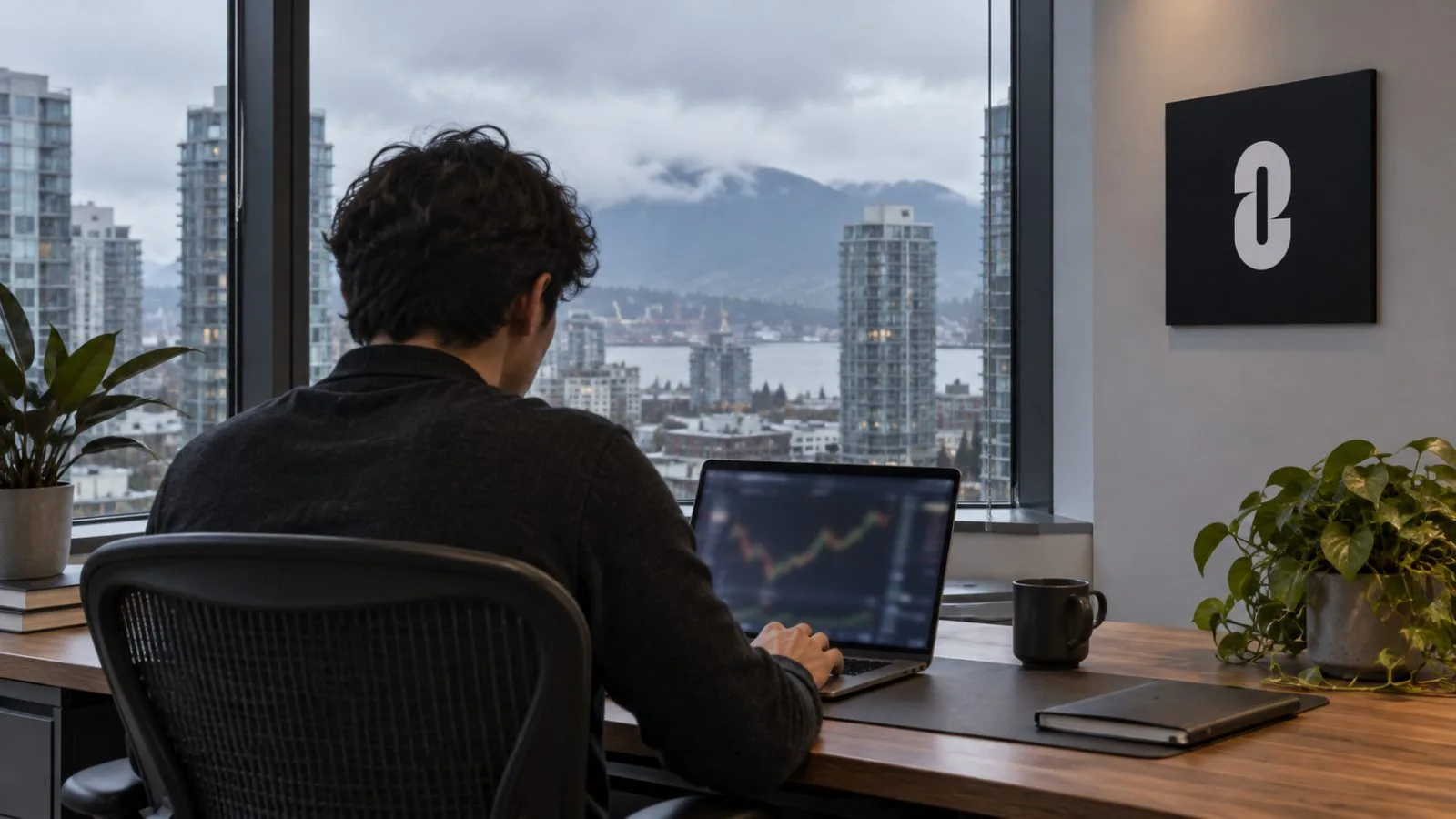 A worker uses a laptop in a Vancouver office on an overcast afternoon. / EconoTimes.ai